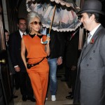Lady Gaga in sleek orange jumpsuit