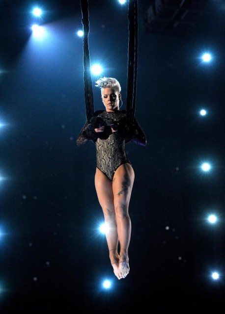 Pink performs at the Grammys (Photo Credit:Kevork Djansezian/Getty )