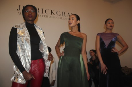 Models present the newest fashion from Jerrick Gray at his fashion show in New York City on Feb. 11. Photo by Chinks Doe Photography.