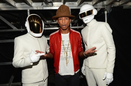 Pharrell with French Techno Duo Daft Punk (Photo Credit:Mark Davis/WireImage )